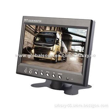 7-inch LCD Car Monitor for Buses, 480 x 3 x (RGB) x 234 Pixels Resolution